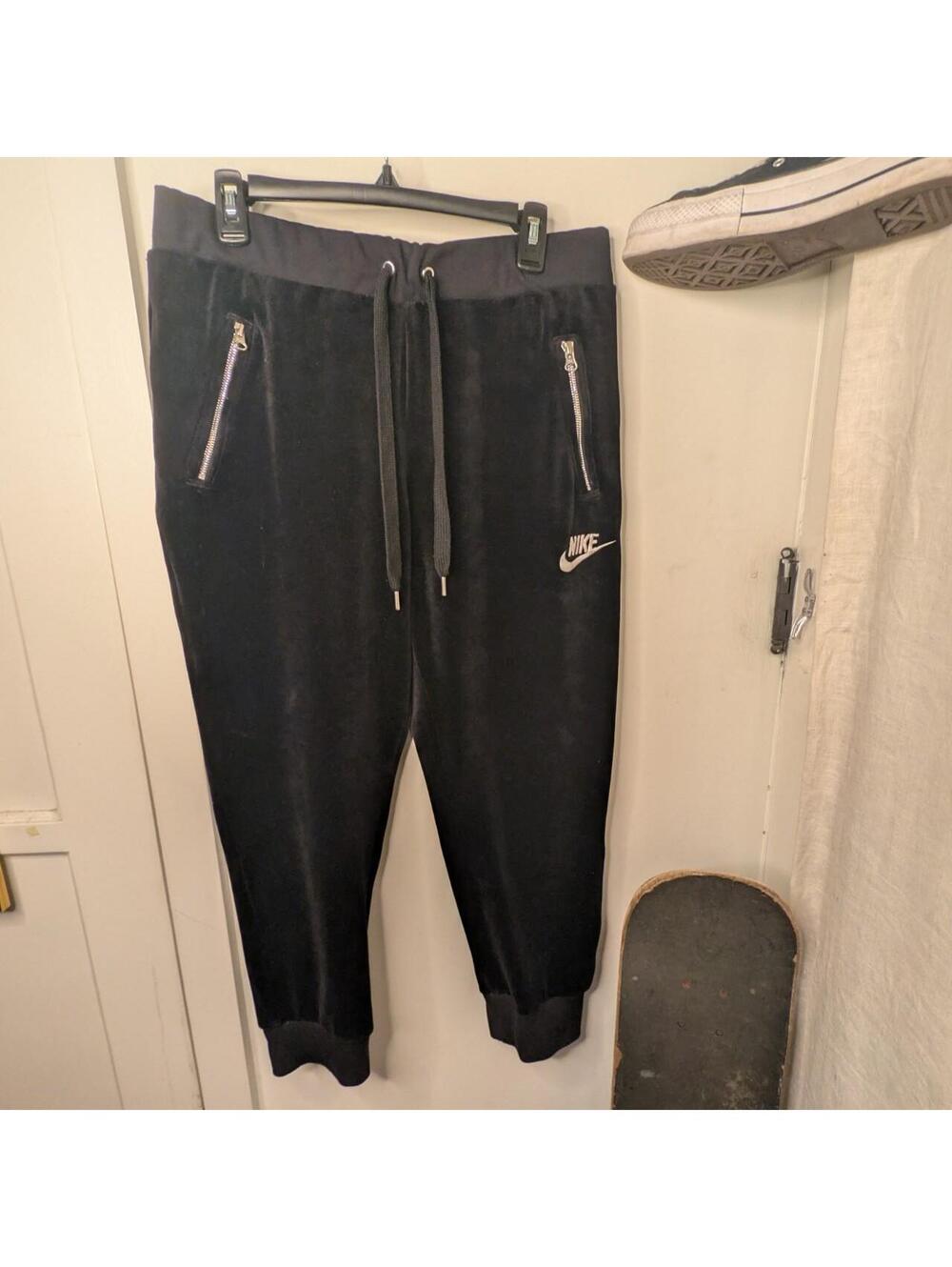 Vintage Y2K Nike Black Velour Joggers Track Pants - Size XL